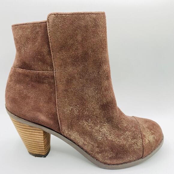 Adam‎ Tucker Piston Shimmery Brown Booties Size 6.5 - Picture 1 of 9
